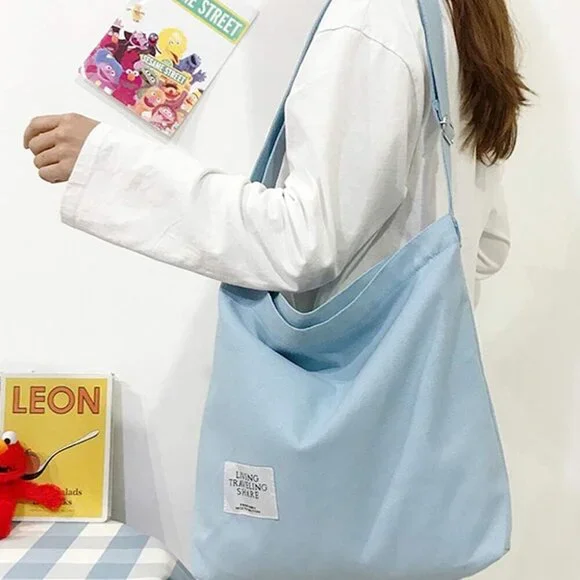 Women's Retro Large Size Canvas Shoulder Bag Hobo Crossbody Handbag Casual Tote - Picture 7 of 7